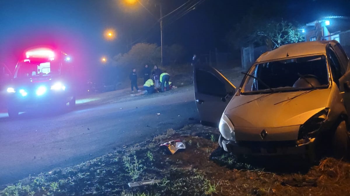 Capotamento deixa homem ferido em Estação Cocal