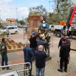 Imagem de São Roque é instalada na Praça da Igreja Matriz em Morro da Fumaça