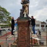 Imagem de São Roque é instalada na Praça da Igreja Matriz em Morro da Fumaça