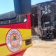 Bombeiros controlam incêndio em pá carregadeira no interior de cerâmica