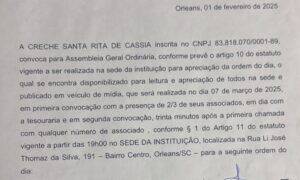 Edital de Convocação - Creche Santa Rita de Cássia