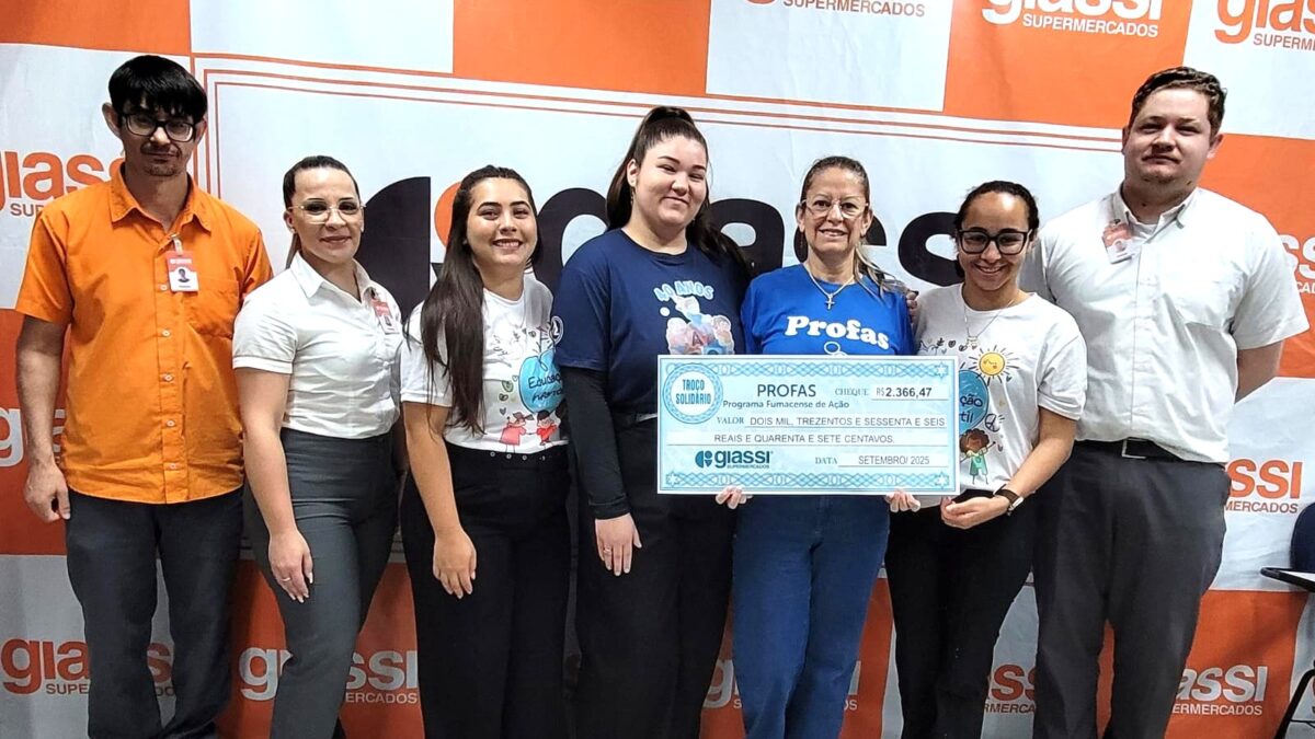 Profas recebe mais de R$ 2.3 mil do Troco Solidário do Giassi Supermercados