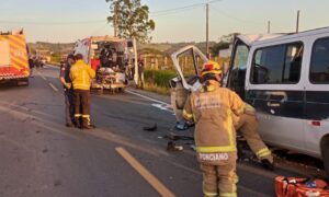 Colisão frontal deixa seis pessoas feridas na rodovia entre Morro da Fumaça e Sangão