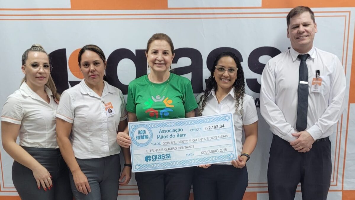 Associação Mãos do Bem recebe mais de R$ 2 mil por meio do Troco Solidário do Giassi