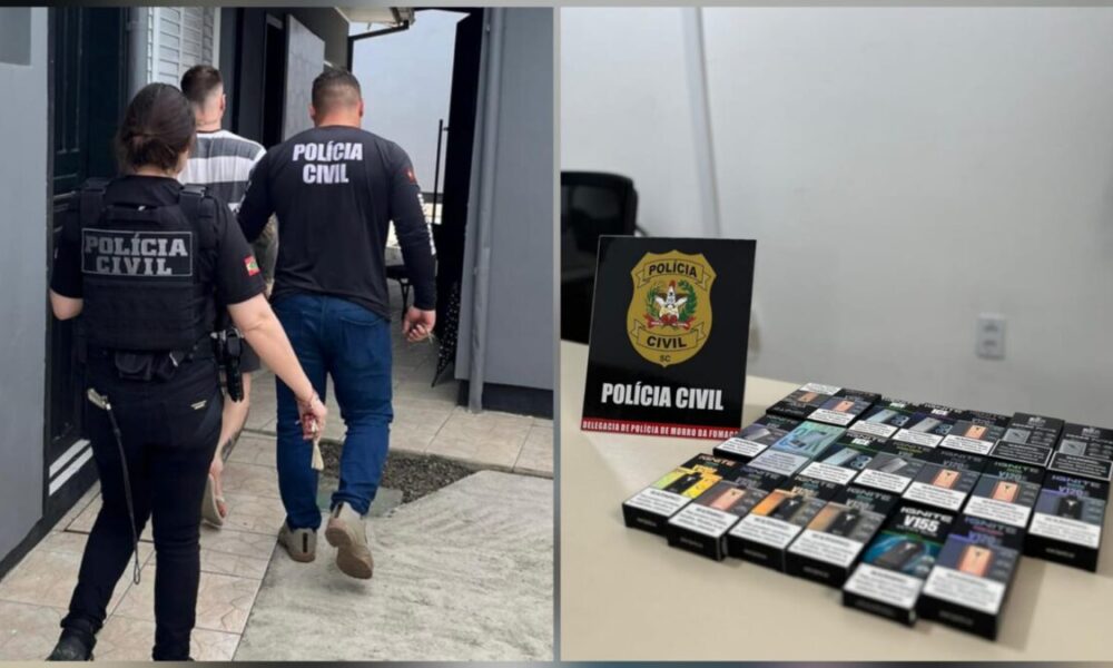 Polícia Civil de Morro da Fumaça prende homem em flagrante por venda de cigarros eletrônicos