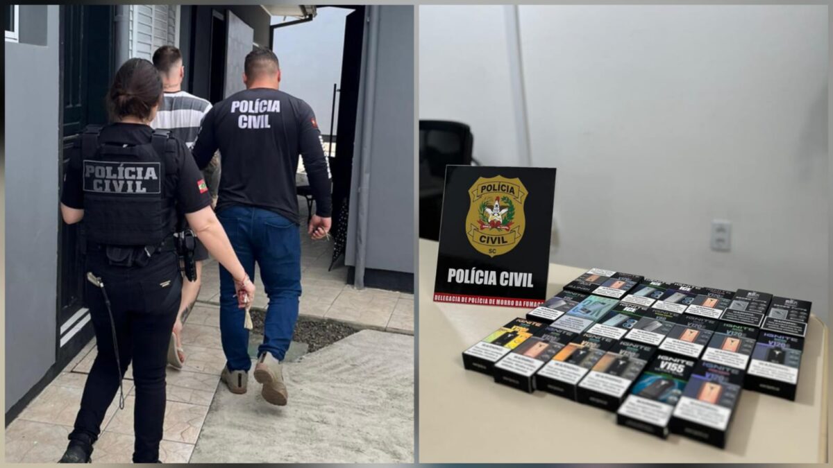 Polícia Civil de Morro da Fumaça prende homem em flagrante por venda de cigarros eletrônicos