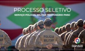 Inscrições abertas para o processo seletivo de policial militar temporário da PMSC