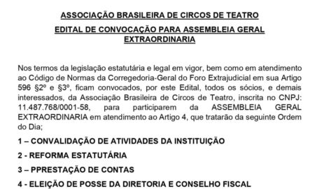 EDITAL DE CONVOCAÇÃO PARA ASSEMBLEIA GERAL EXTRAORDINARIA