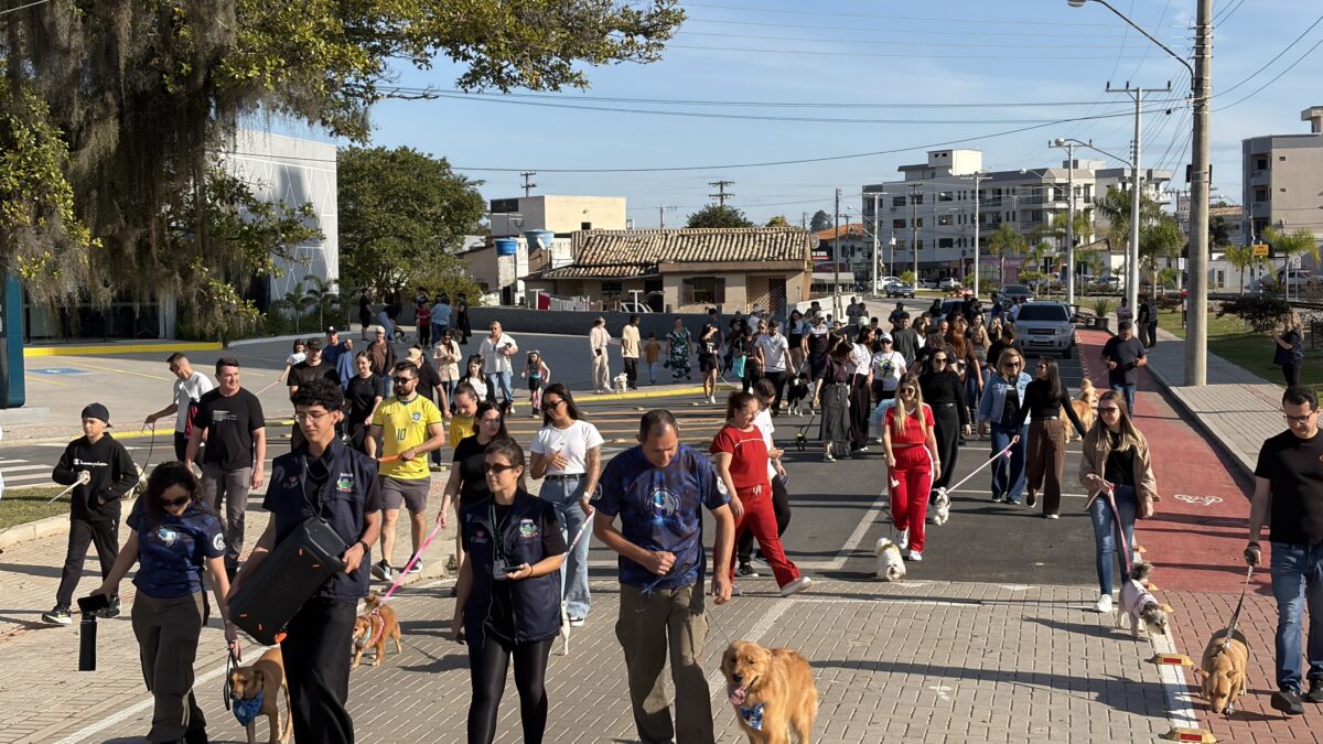2ª Cãominhada reúne cerca de 80 cães e promove conscientização em Morro da Fumaça