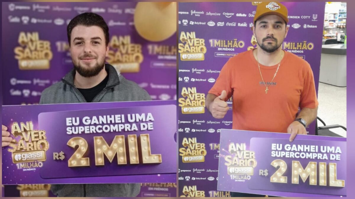 Mais dois clientes de Morro da Fumaça faturam vale-compras de R$ 2 mil no Giassi