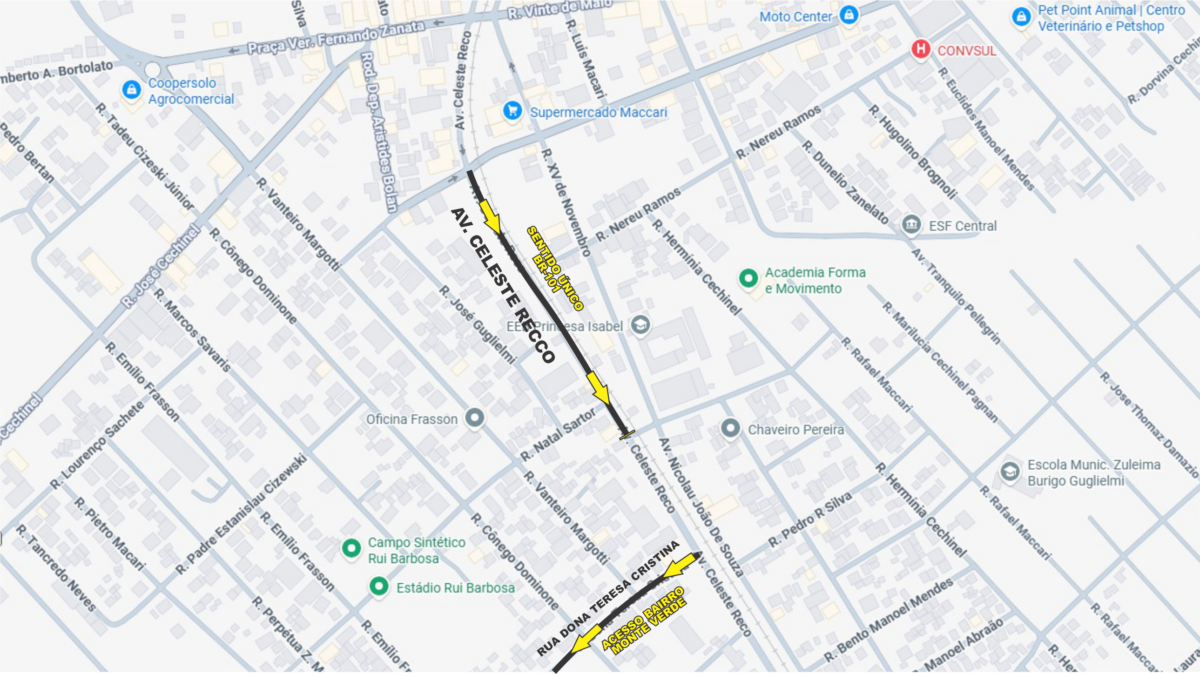 Atenção, motoristas: Avenida Celeste Recco passa a ter sentido único de forma definitiva